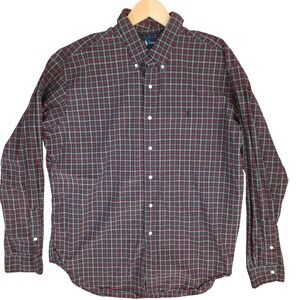 Vintage RALPH LAUREN Sz XL‎ PONY 90s HONG KONG Red Green Plaid Button Up Preppy